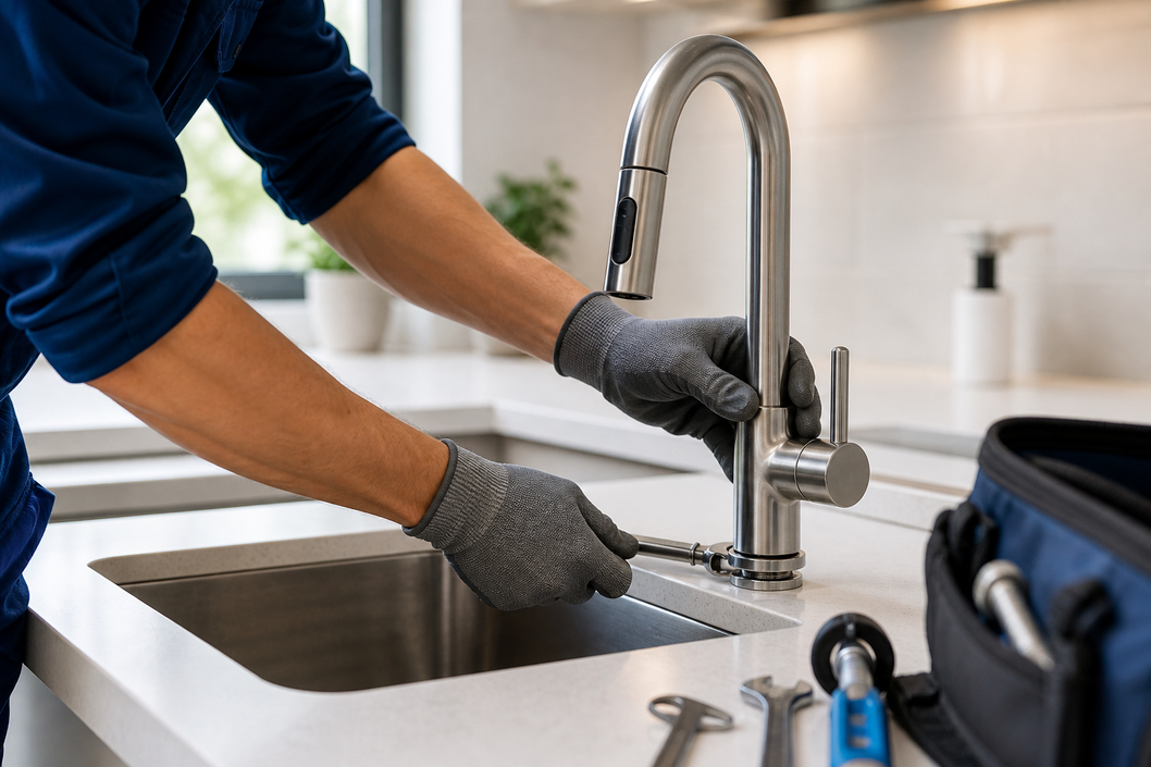 New kitchen sink and tap installation
